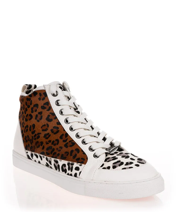 Minx Otto Leopard Print Multi High Top Casual Boot