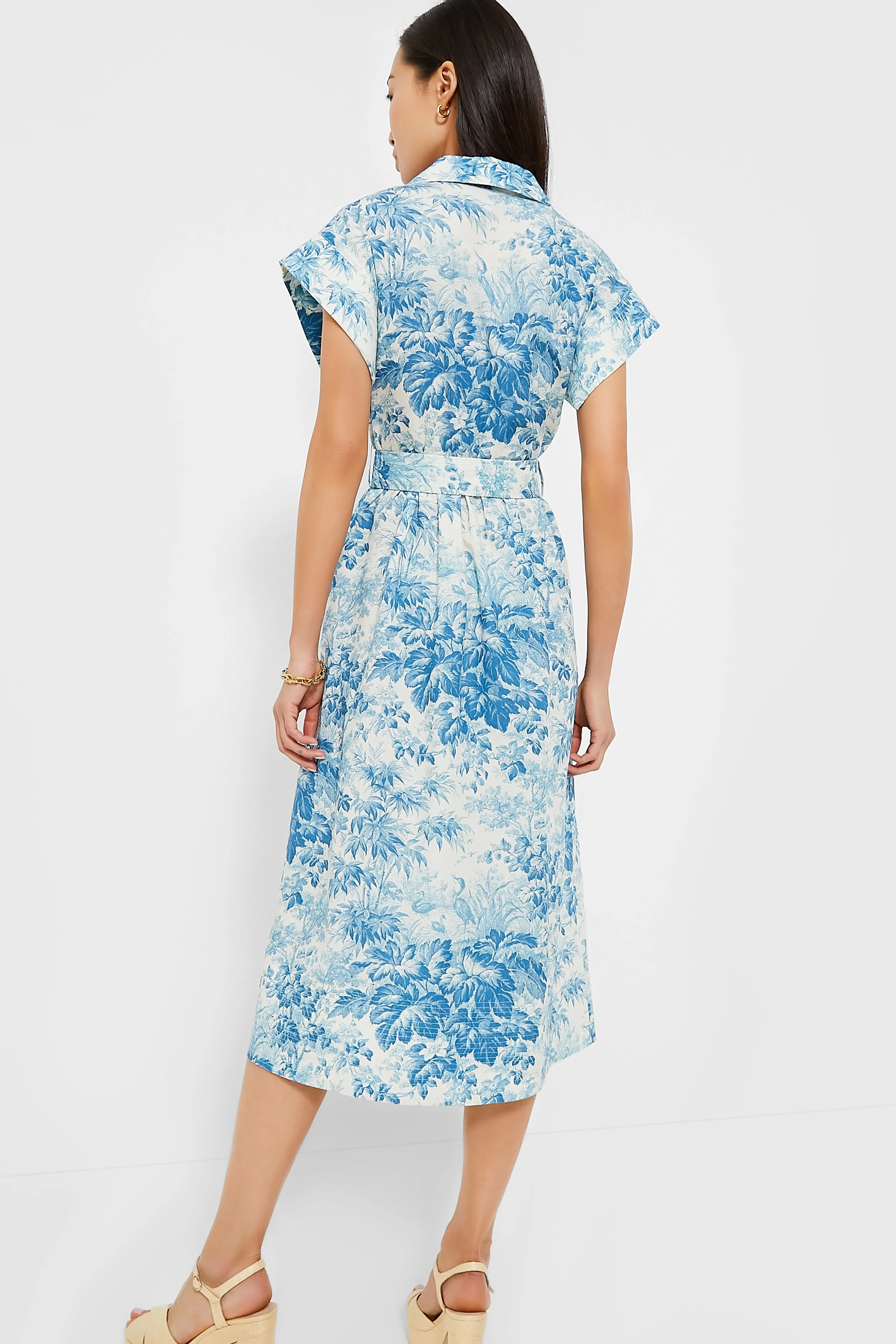 Misty Blue Toile Chloe Dress