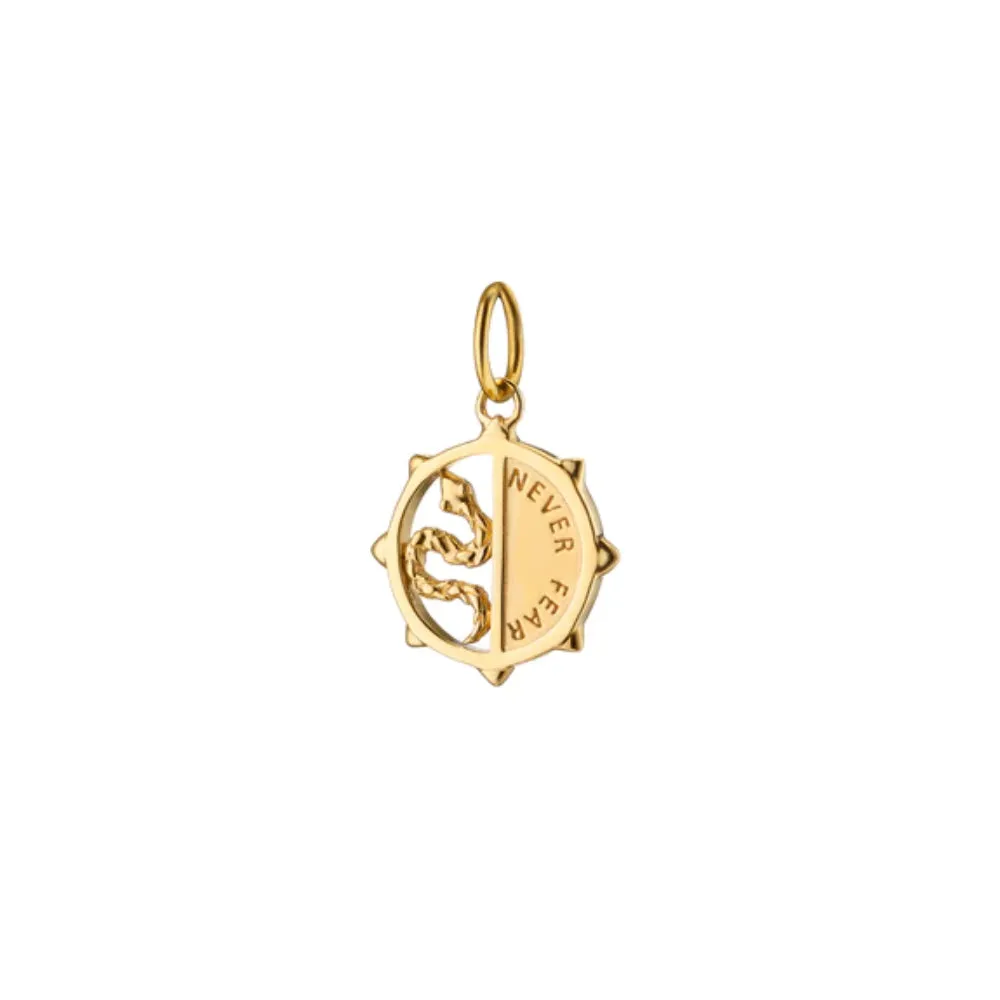 Monica Rich Kosann 18k Gold Mini Never Fear Snake Medallion