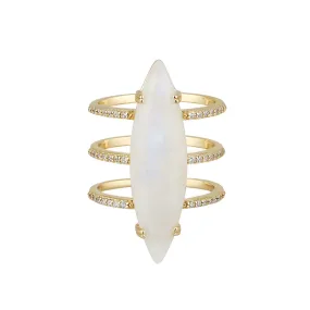 Moonstone Marquis Ring 14k gold vermeil