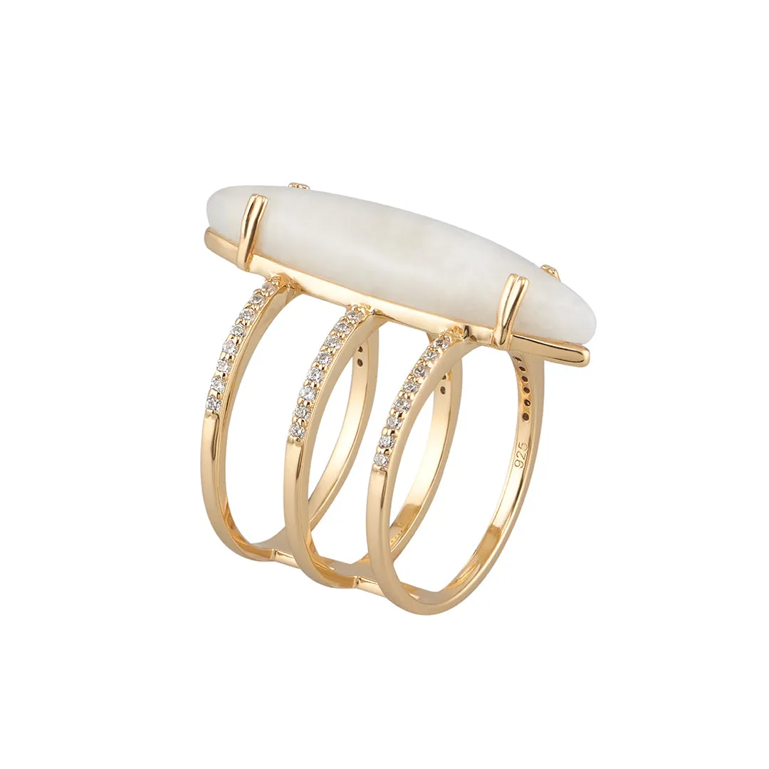 Moonstone Marquis Ring 14k gold vermeil