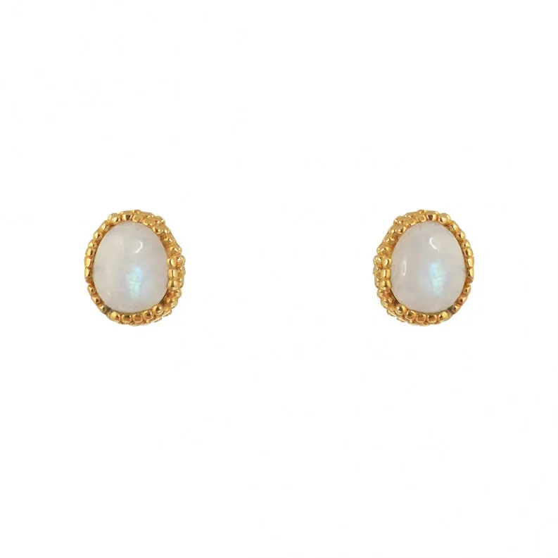 Moonstone Post Earrings