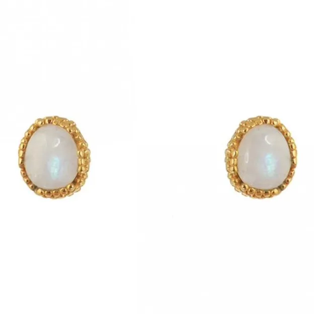 Moonstone Post Earrings