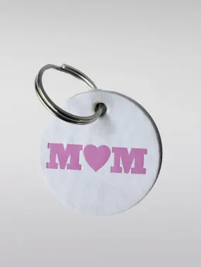 MUM WHITE LEATHER KEY RING