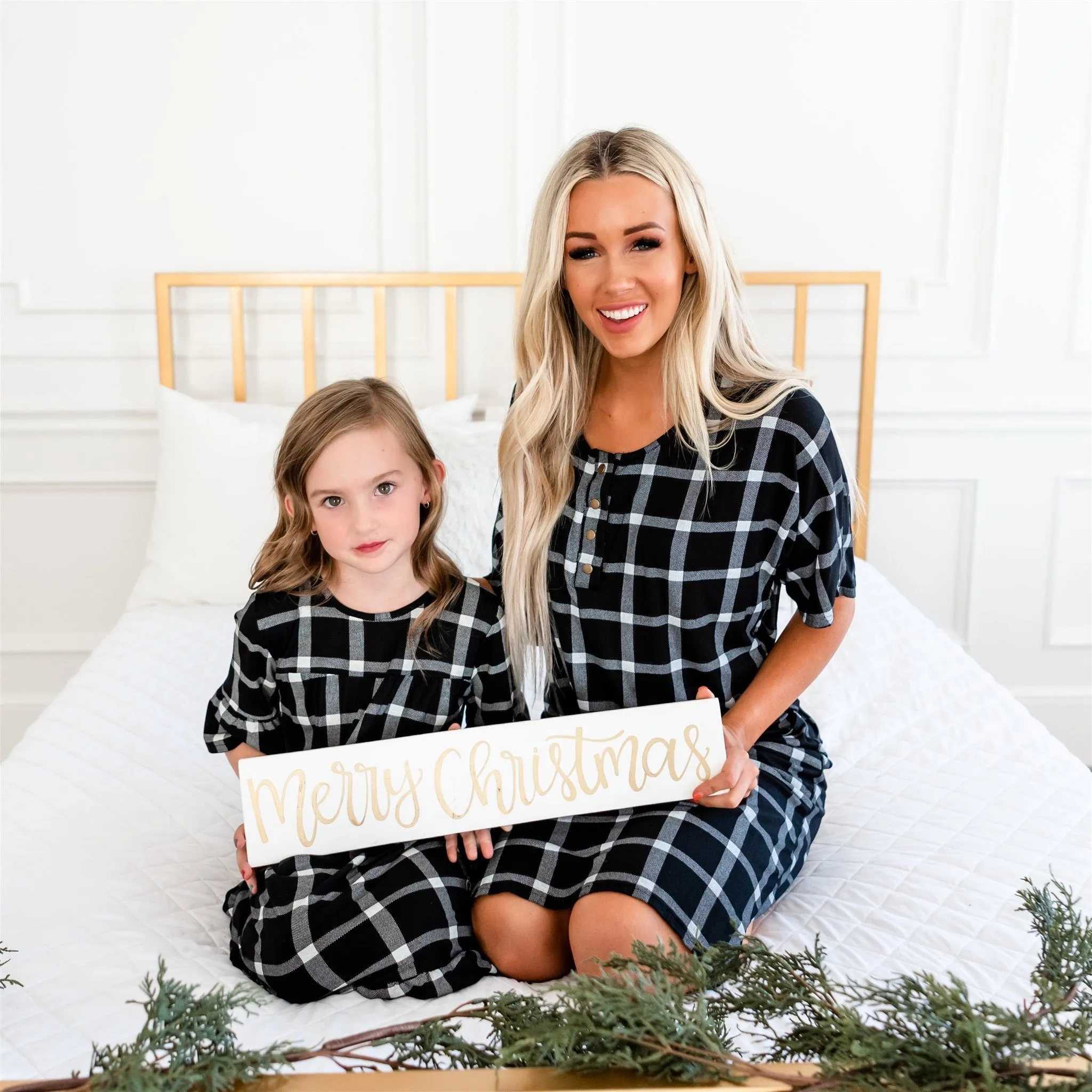 Noel House Dress: Black Plaid