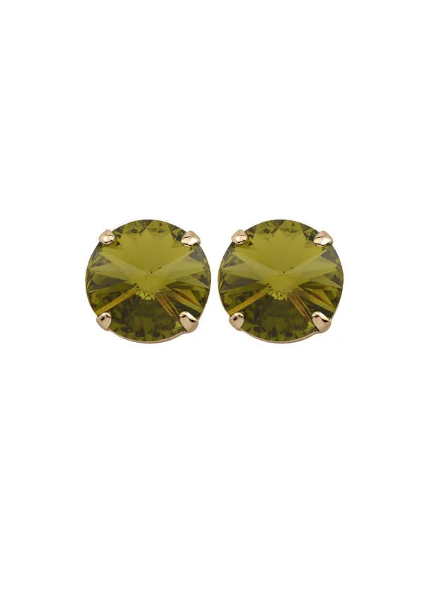 Olive Rivoli Studs