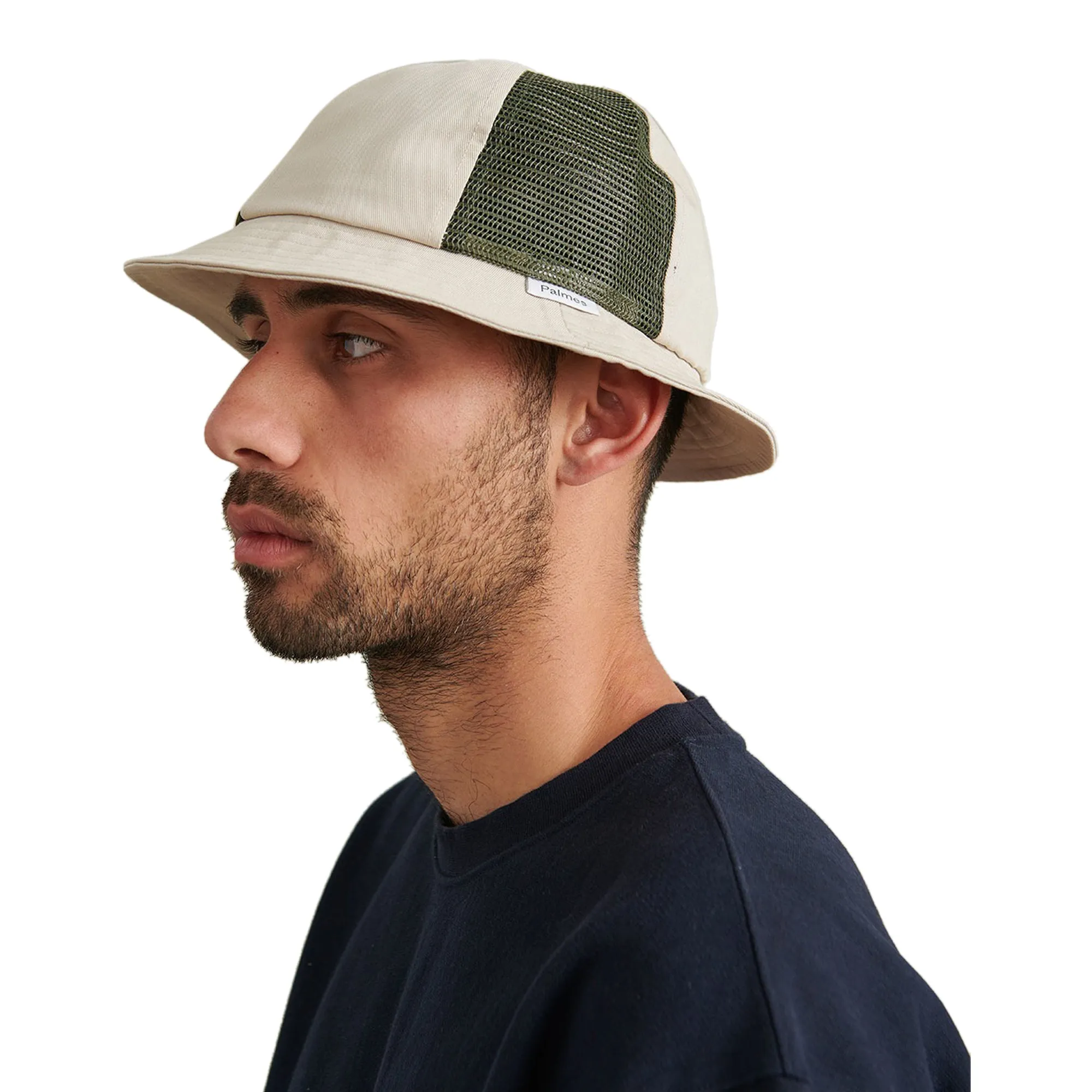 Palmes Mesh Bucket Hat 'Stone/Olive'