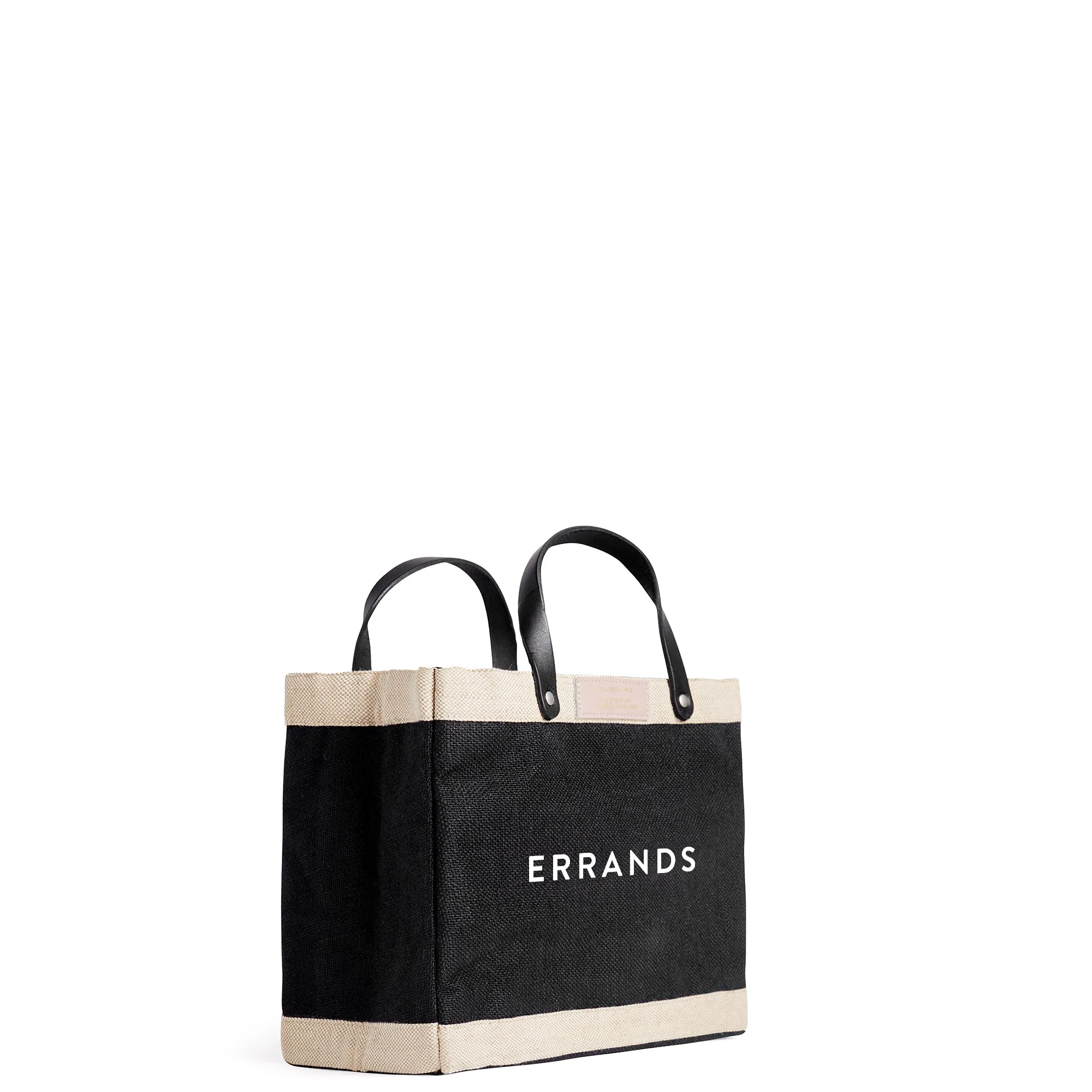 Petite Market Bag in Black with “ERRANDS”