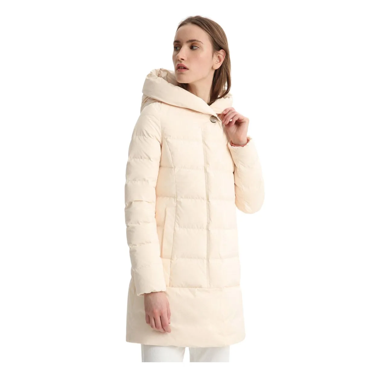 Piumino Donna Woolrich Puffy Prescott Parka Avorio