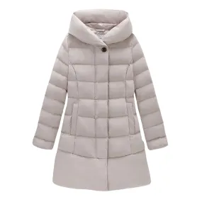 Piumino Donna Woolrich Puffy Prescott Parka Grigio Chiaro