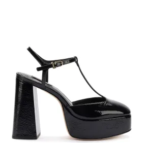 Pixie Pump In Black Cracked Patent Leather