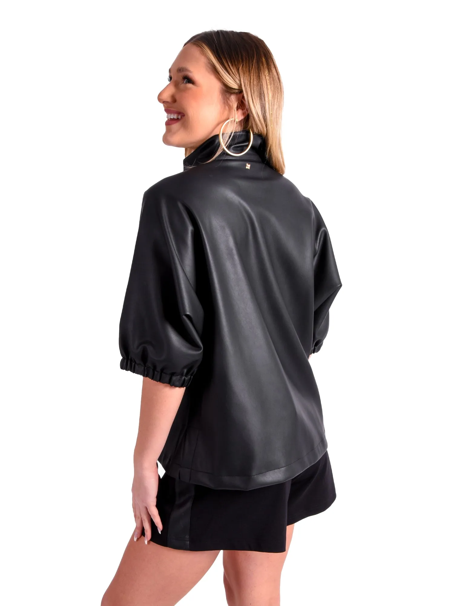 Poppy Top - Black Vegan Leather