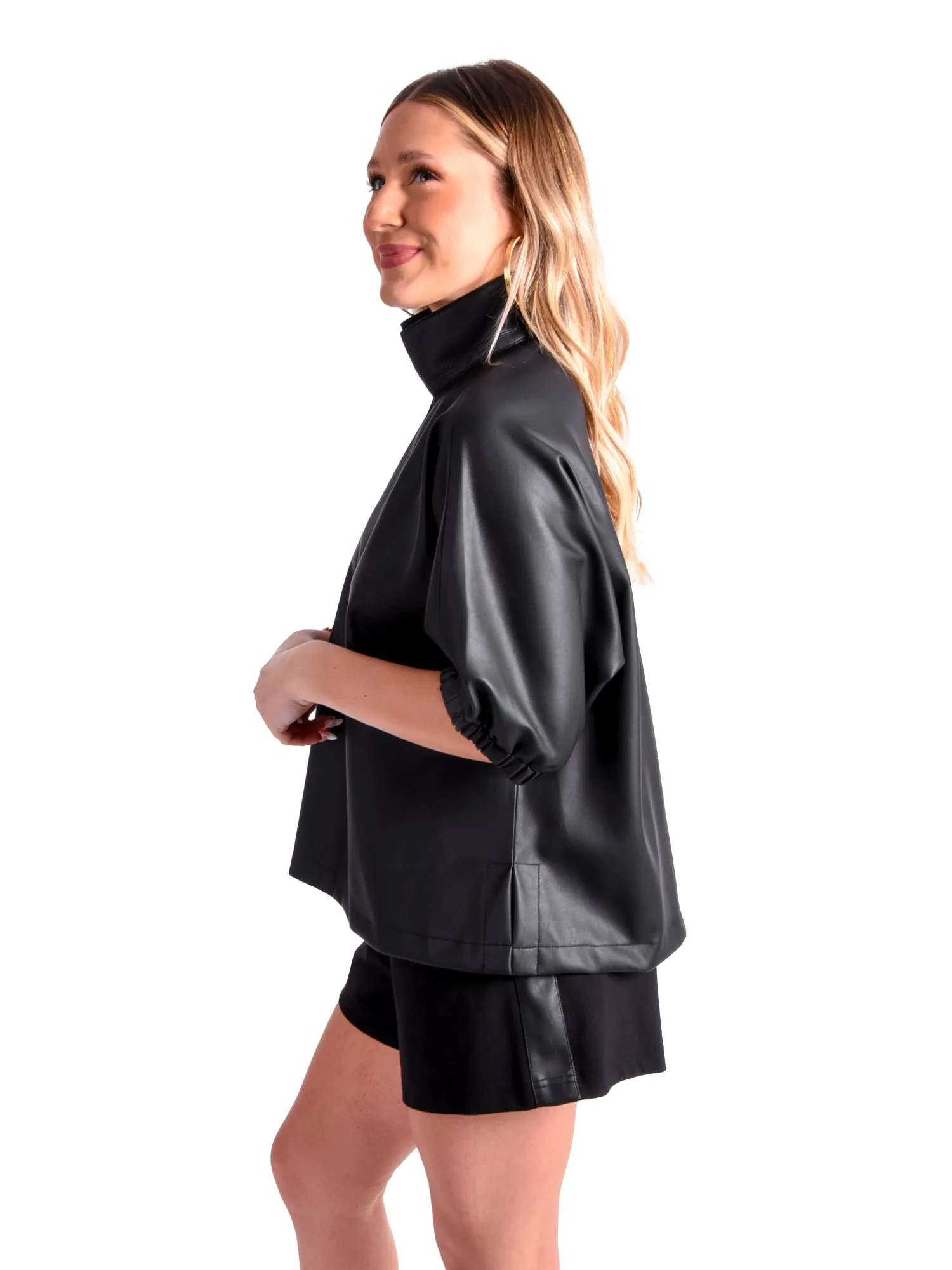 Poppy Top - Black Vegan Leather