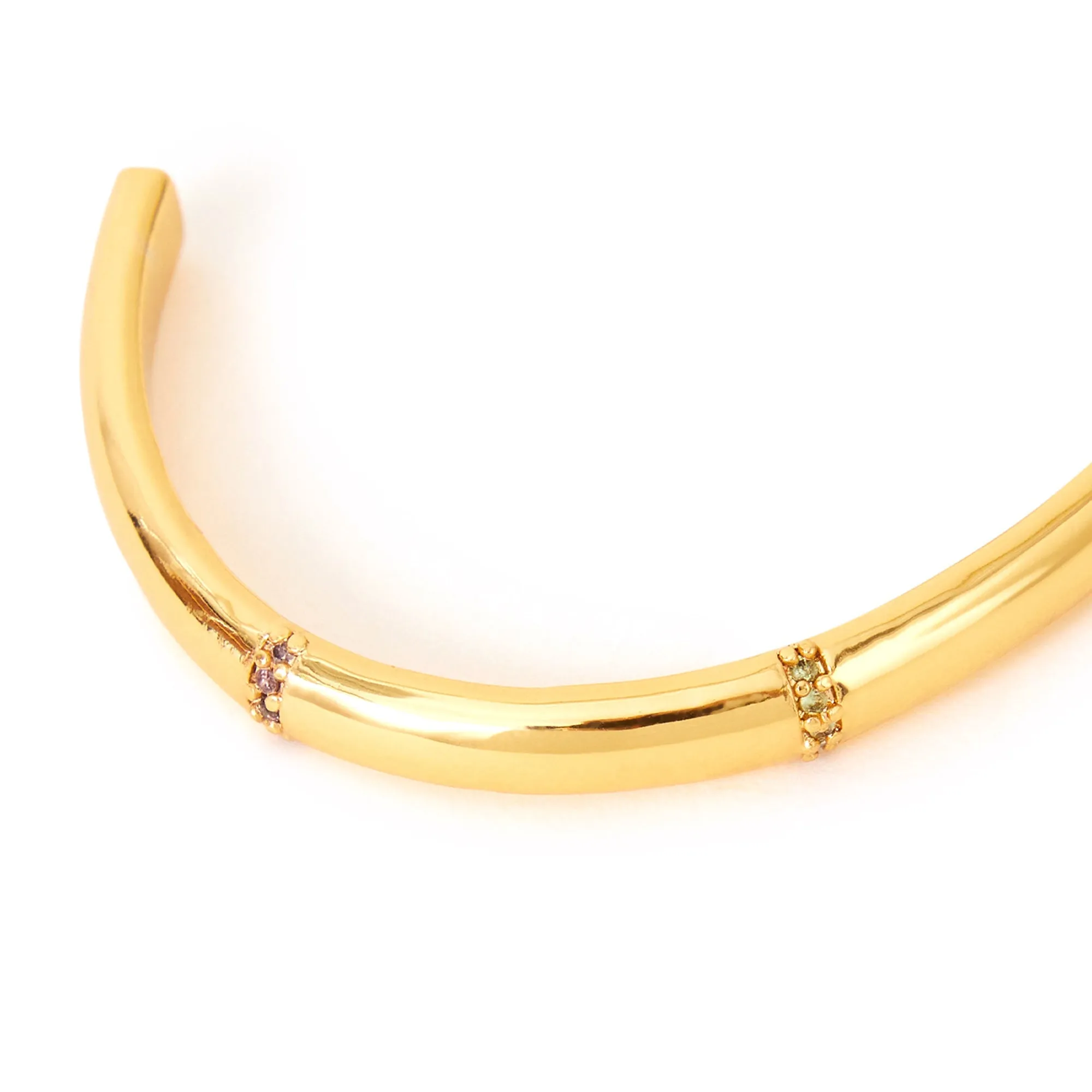 Real Gold-Plated Bamboo Cuff Bracelet