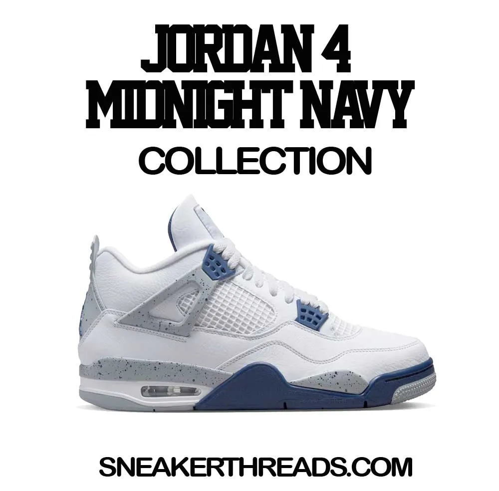 Retro 4 Midngiht Navy Shirt - Fly Kicks - White