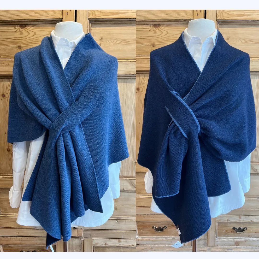 Reversible Italian Wrap-Copenhagen Blue/Navy