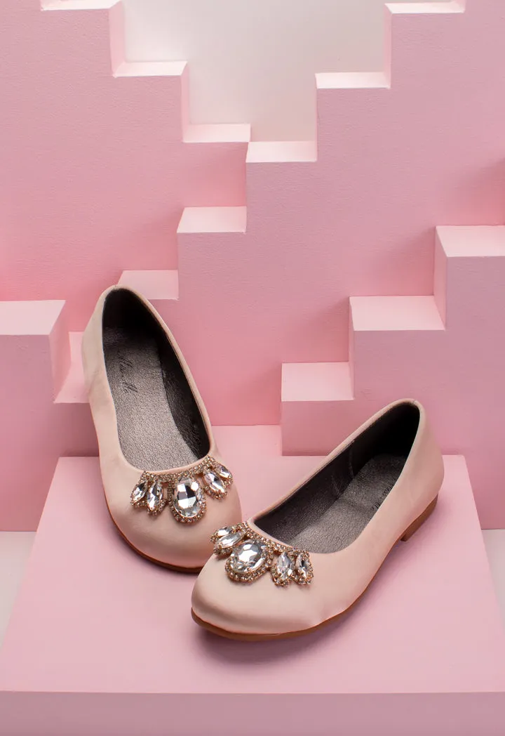 Rhinestone Embellished Flat Shoes