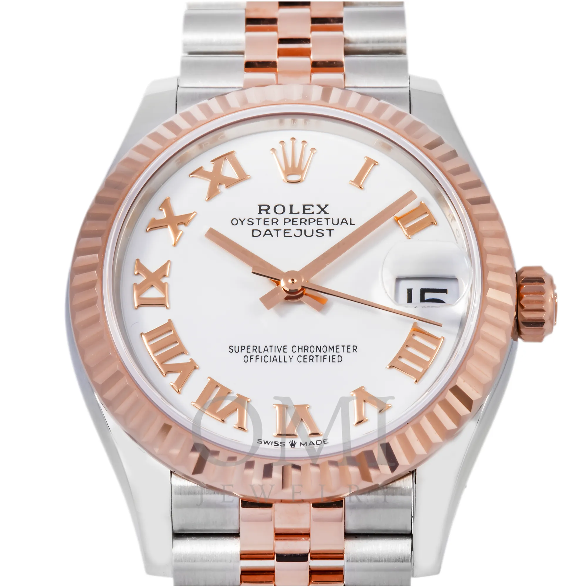 ROLEX DATEJUST 278271 31MM WHITE ROMAN NUMERALS DIAL WITH TWO TONE JUBILEE BRACELET