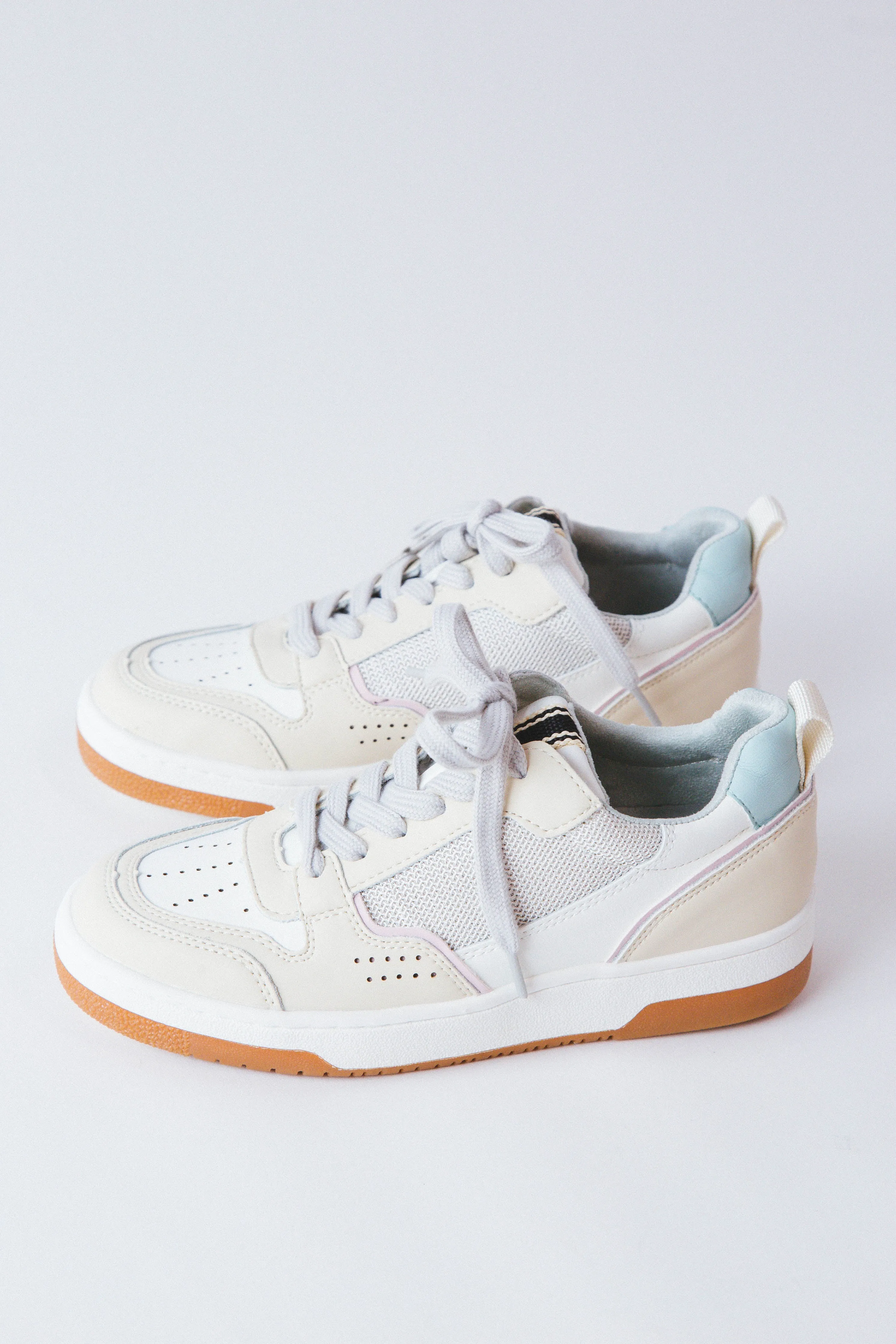 Romi Low Top 80s Inspired Sneaker, Beige | ShuShop