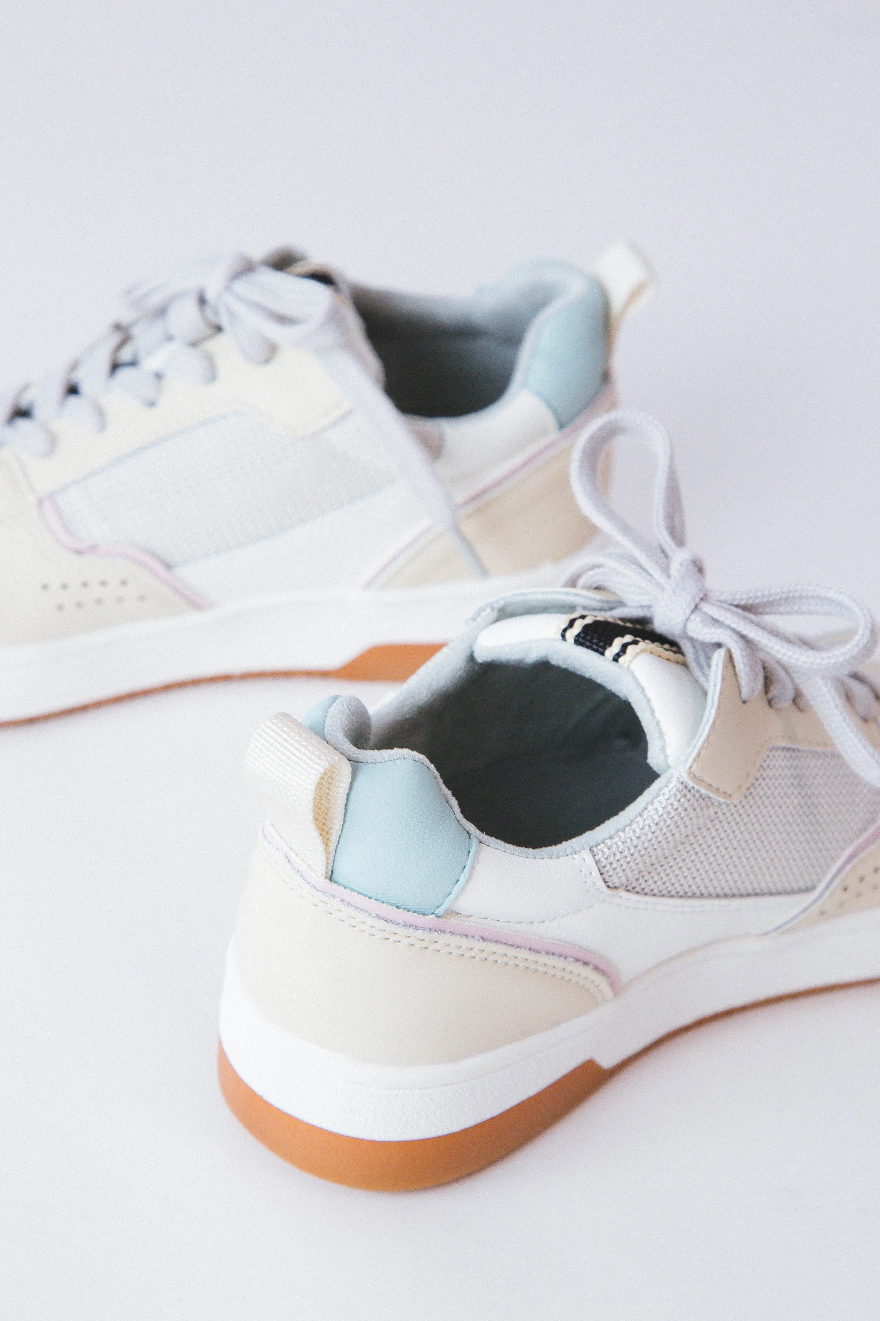 Romi Low Top 80s Inspired Sneaker, Beige | ShuShop