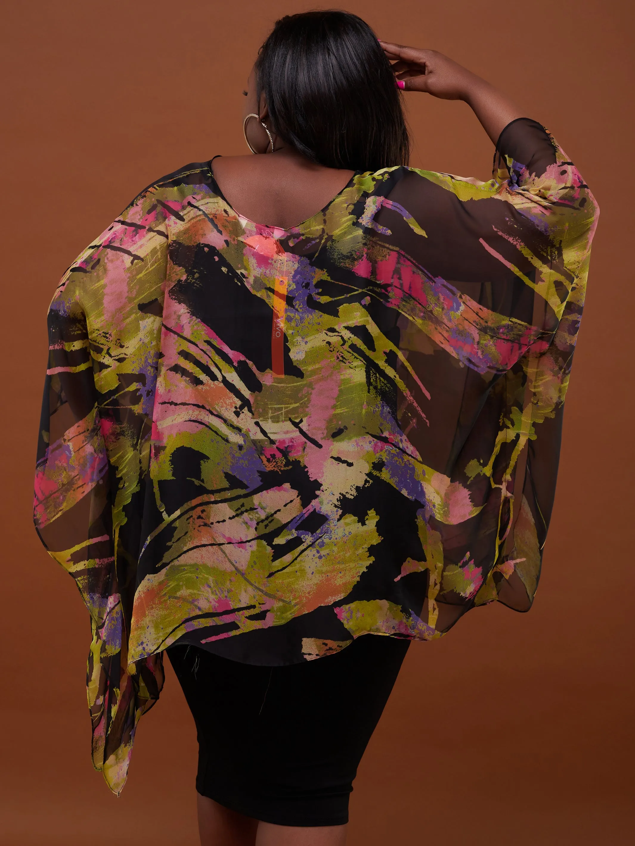 Safari Ayana Wide Top - Orange Print