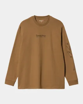 Safety Pin Long Sleeve T-Shirt | Hamilton Brown