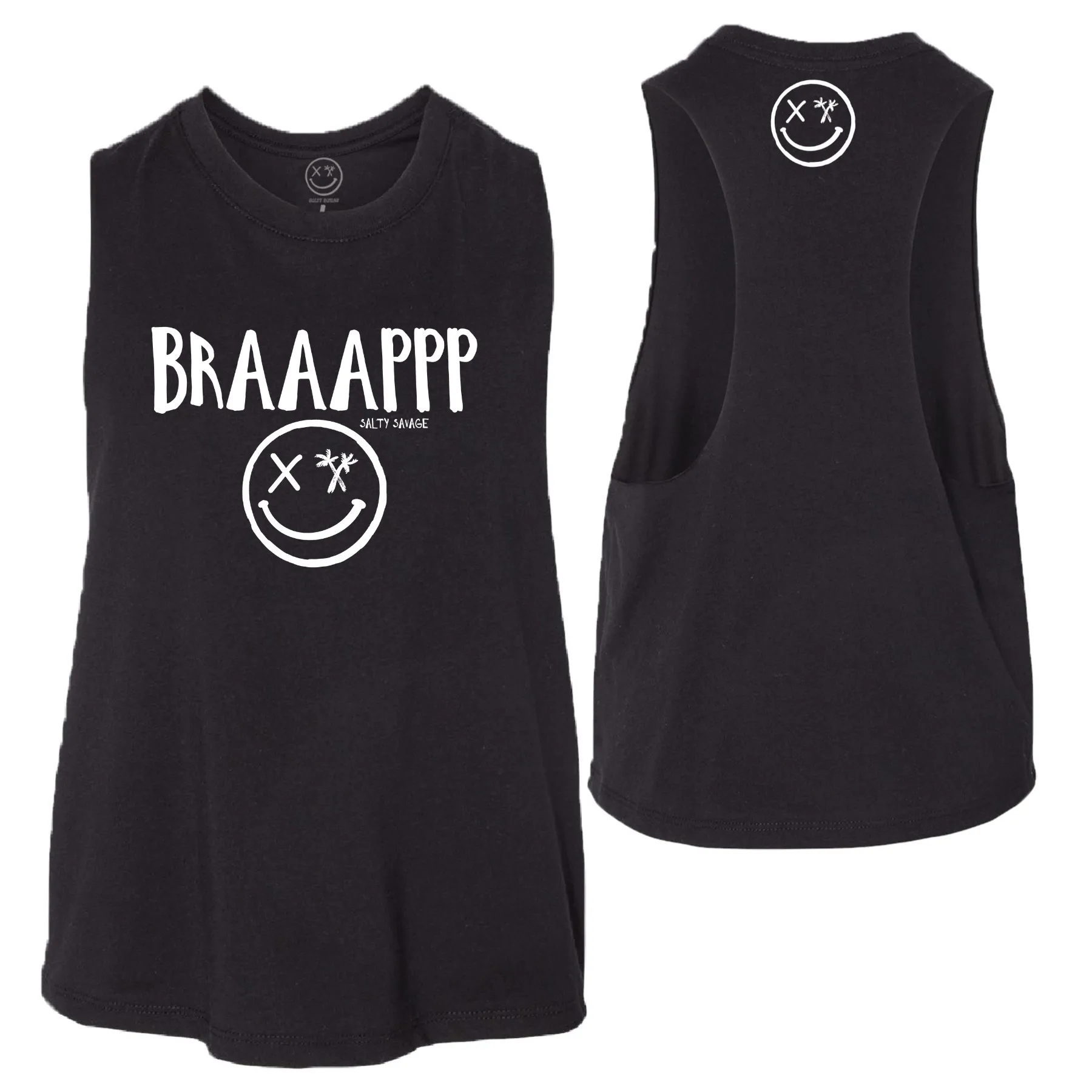 Salty Savage Ladies "BRAAAPPP" Flowy Crop Tank