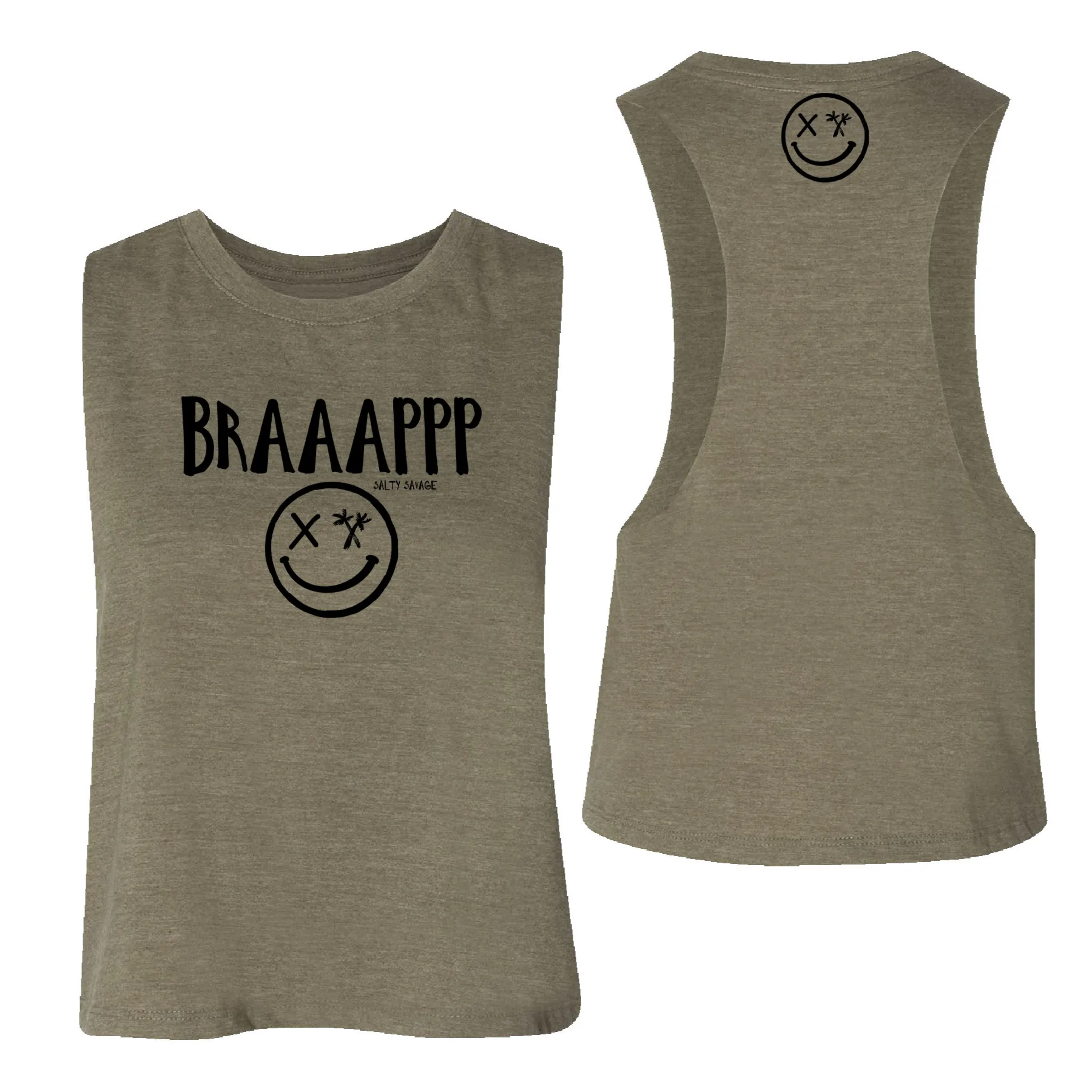 Salty Savage Ladies "BRAAAPPP" Flowy Crop Tank