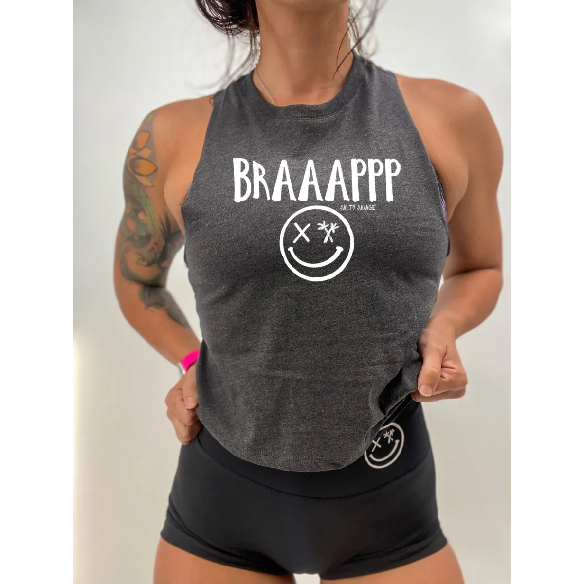 Salty Savage Ladies "BRAAAPPP" Flowy Crop Tank