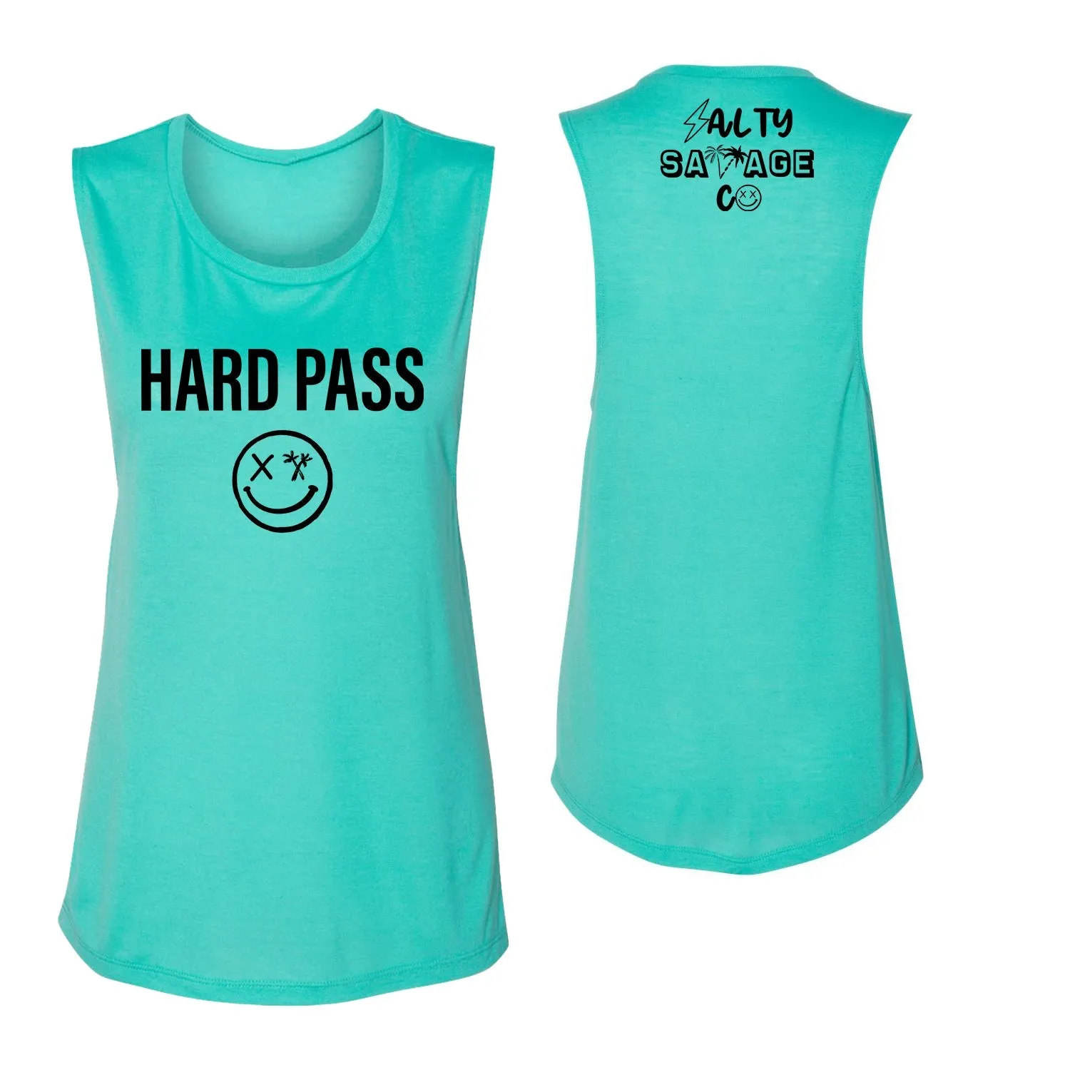 Salty Savage Ladies "HARD PASS" Muscle Tank