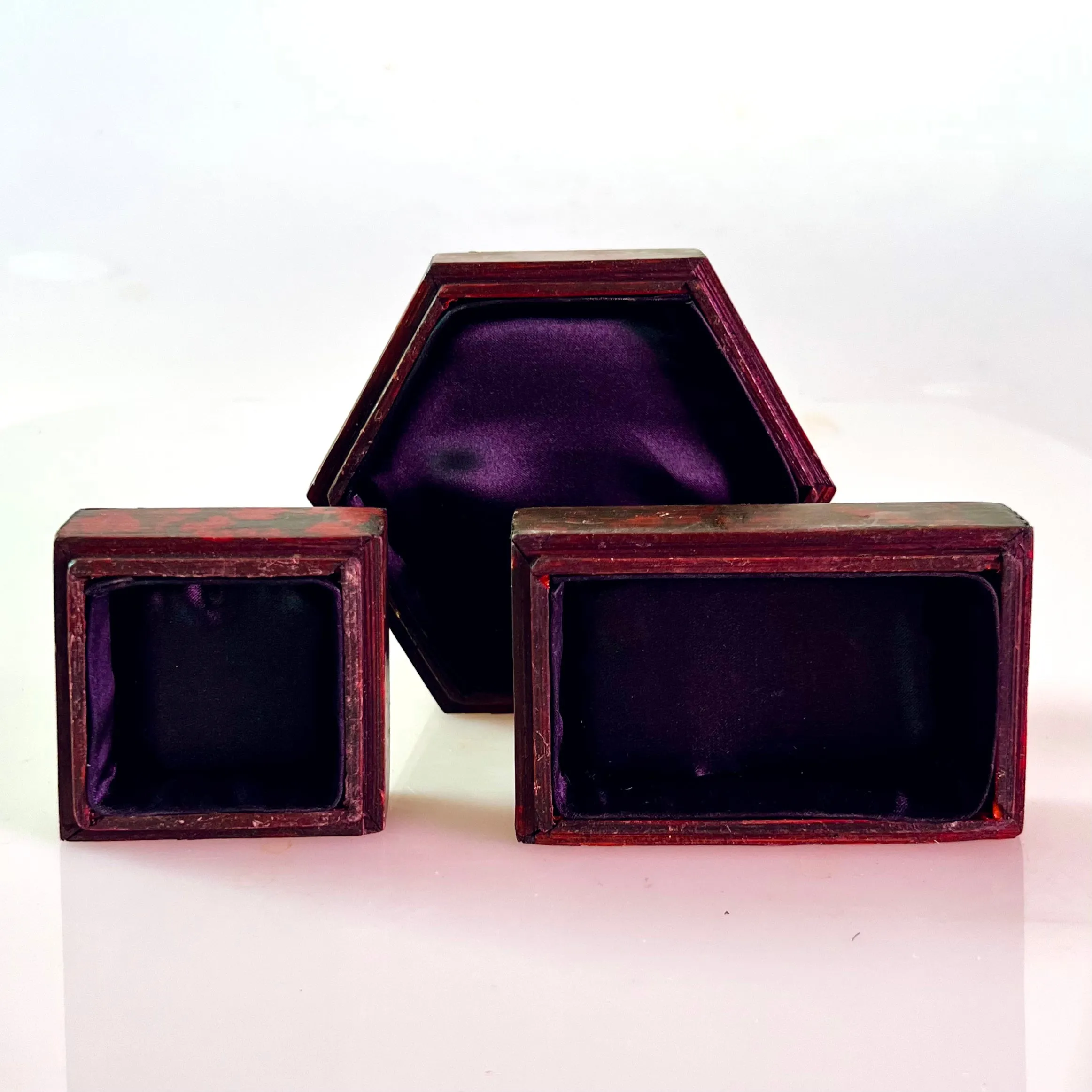 Set of Bamboo Trinket Boxes