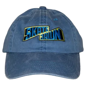 Skate Jawn Block Letter 6 Panel Hat Blue