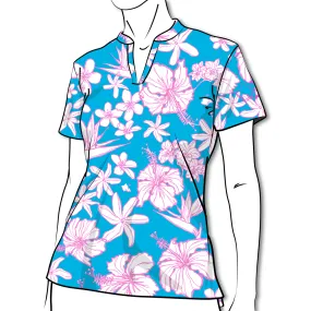 Sketchy Flora - OGA Ladies Polo - Cotton Candy