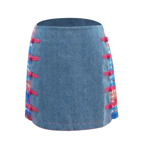 SPARKLE BY KAREN CHAN x  HK Heritage Museum【FRUITFUL HARMONY】Eco-Denim Mini Skirt (幸運風車)  (風調雨順)