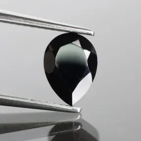 Spinel | pear cut 8x6mm, black color, 0.9ct