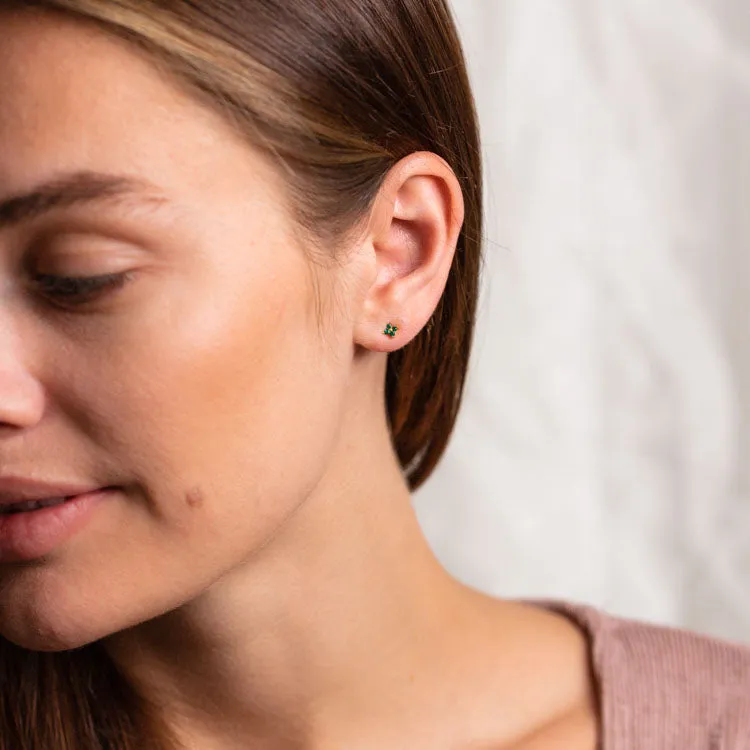 Teeny Tiny Emerald Cluster Studs