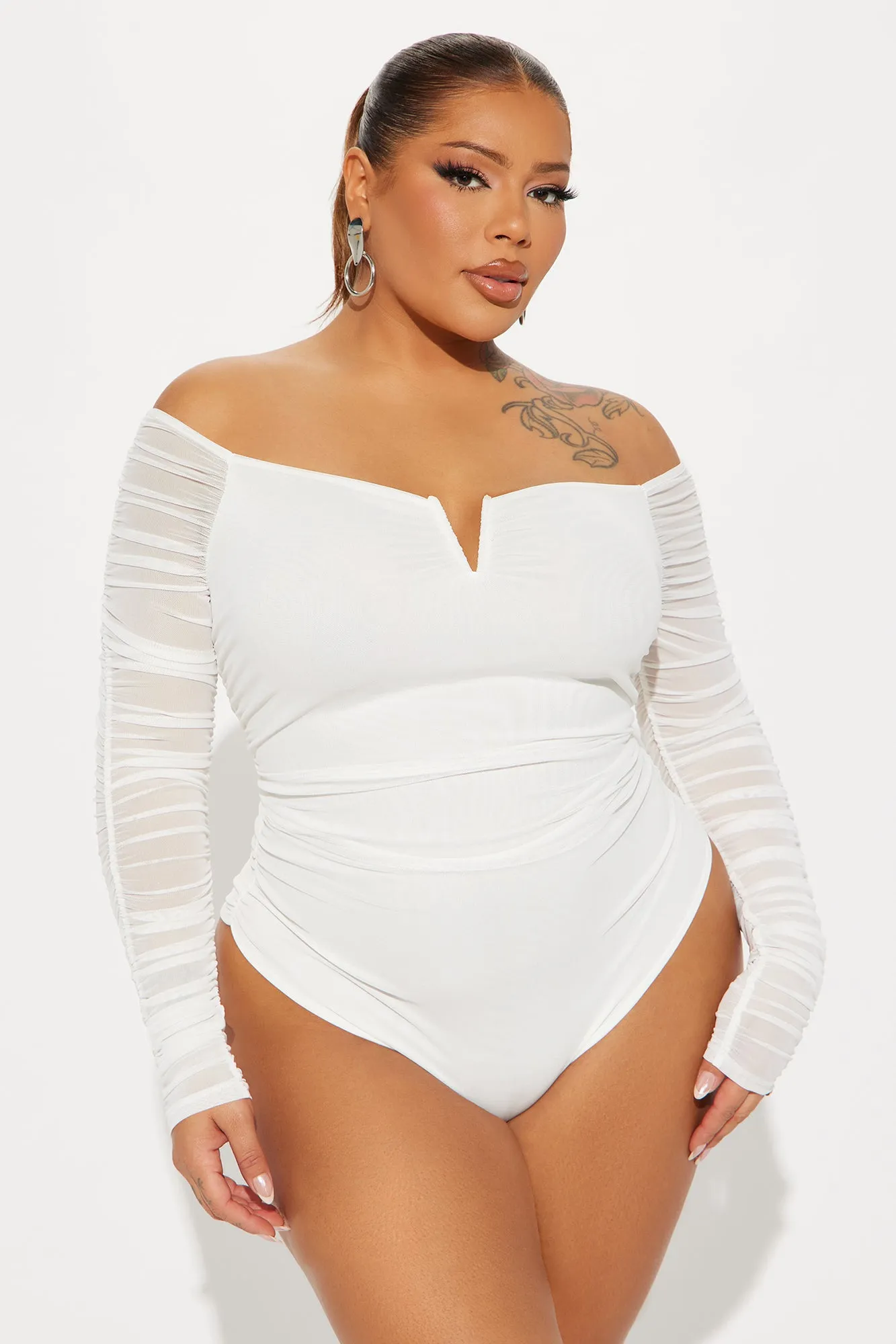 The Finer Things Mesh Bodysuit - Ivory