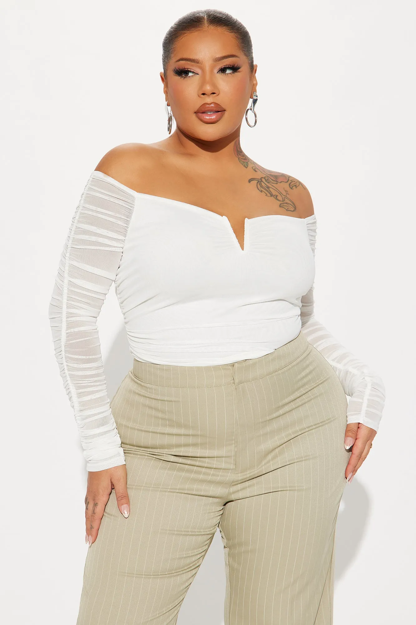 The Finer Things Mesh Bodysuit - Ivory