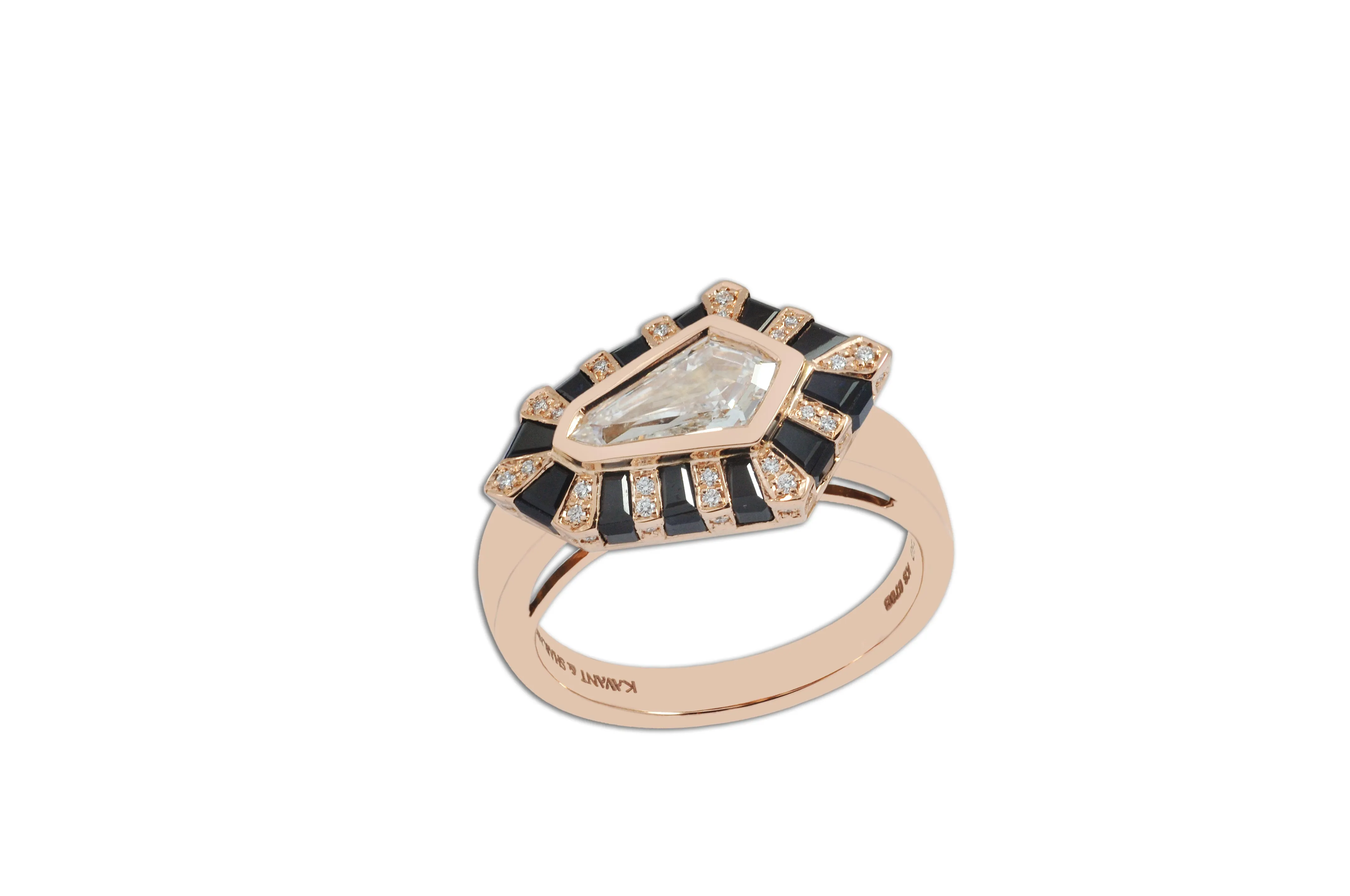 Twist Shield Diamond Ring set in Rose Gold