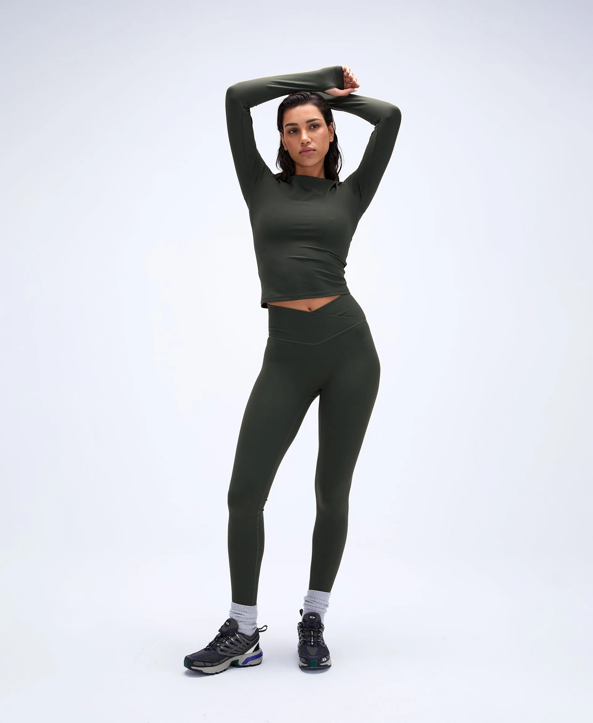 Ultimate Wrap Over Leggings - Dark Olive