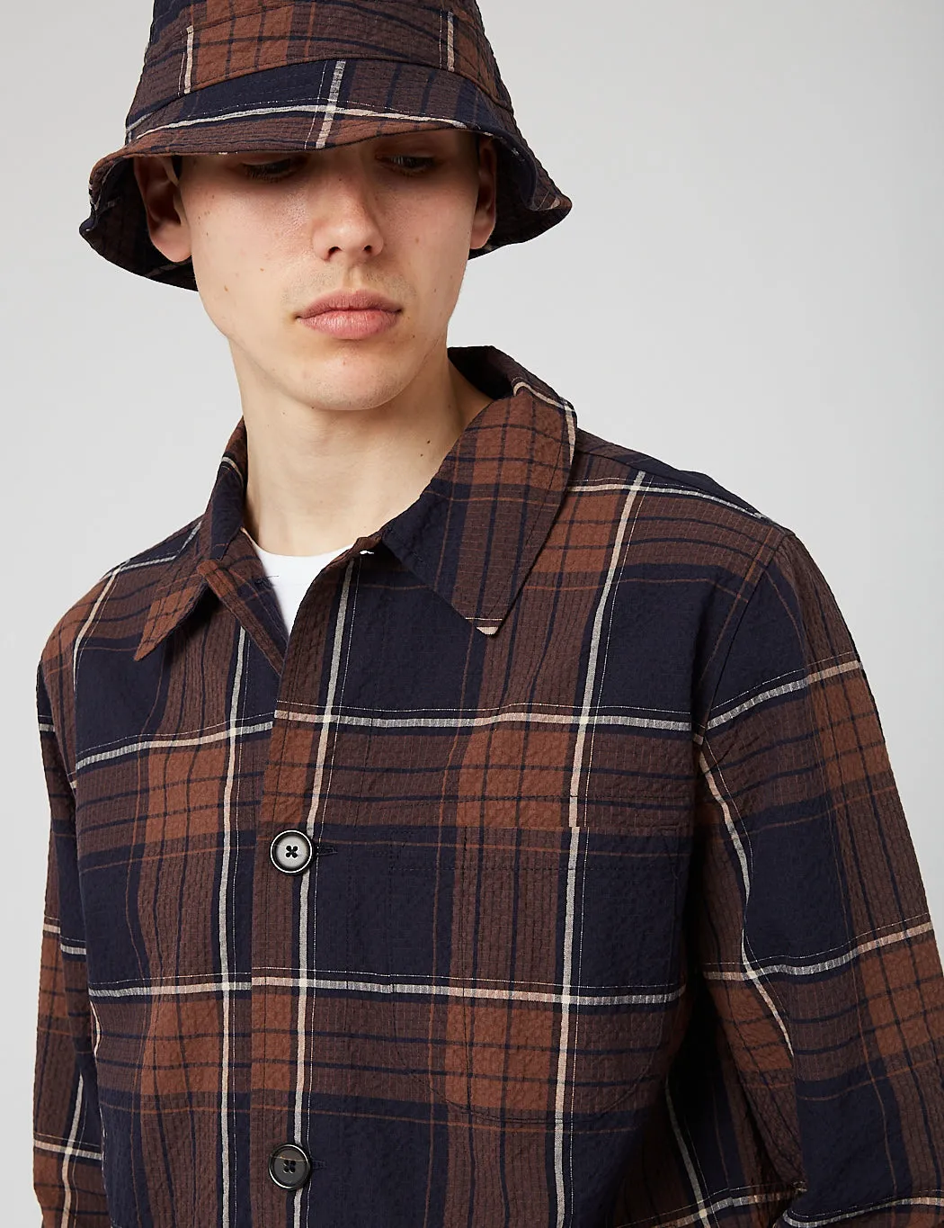 Universal Works Field Jacket - Brown/Navy Blue