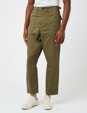 Universal Works Patched Mil Fatigue Twill Pant - Light Olive Green