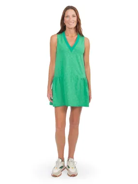 Varsity Daisy Dress - Emerald Cheetah