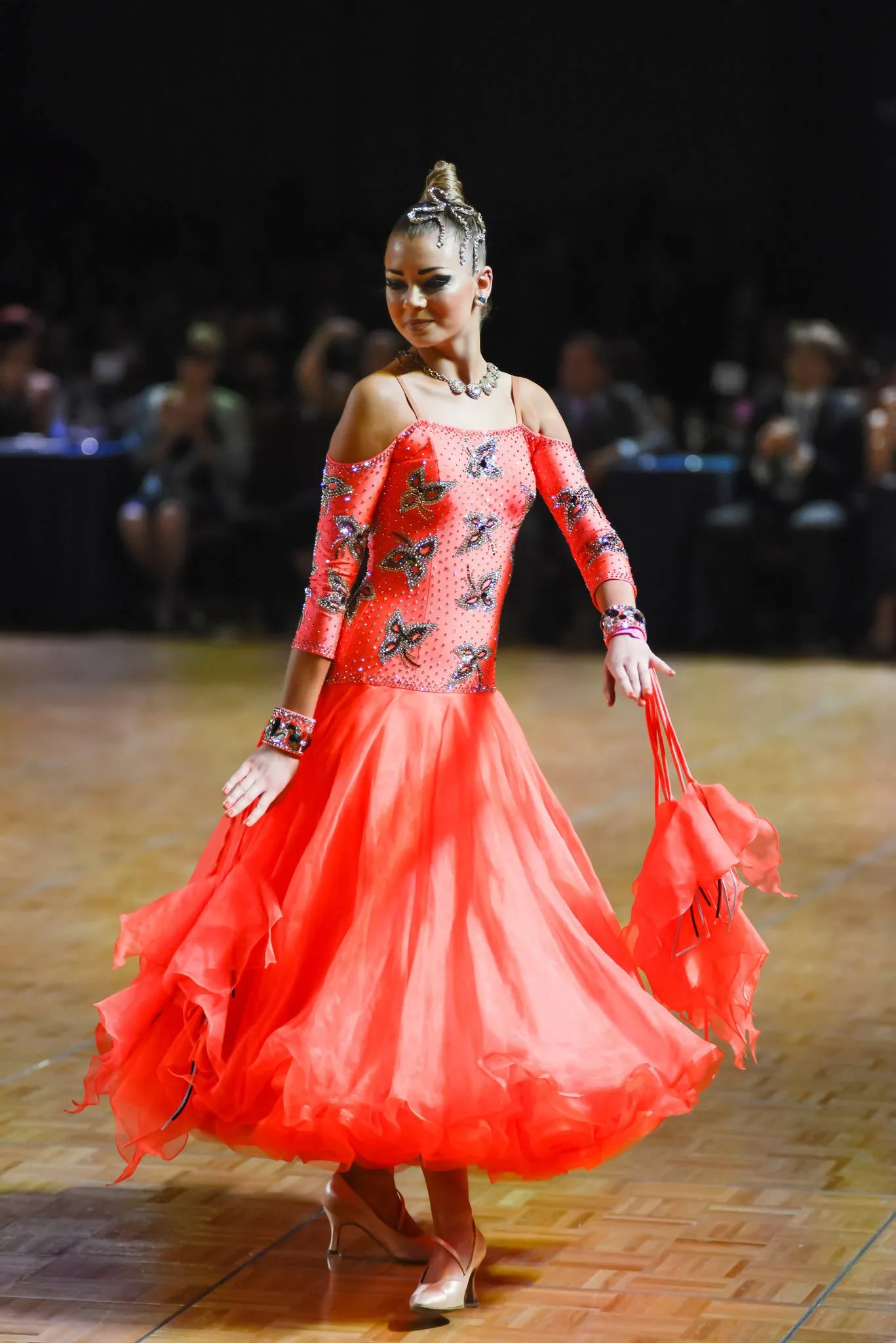 Vibrant Orange Standard Ballroom Dress