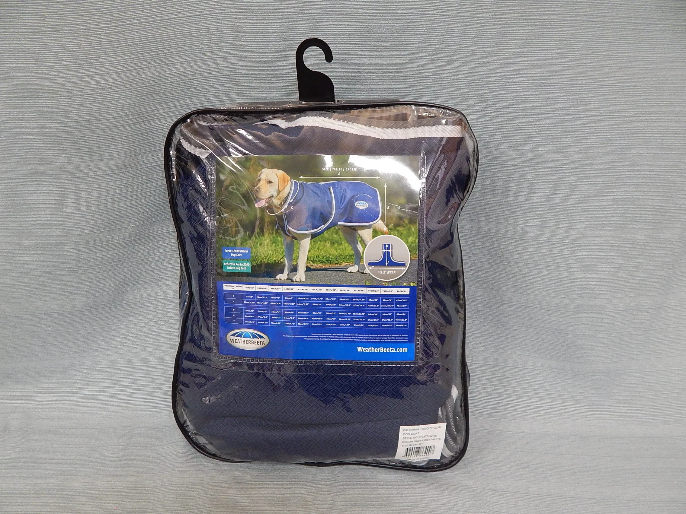 WeatherBeeta Parka 1200D Deluxe Dog Coat - XL, Blue - Brand New!