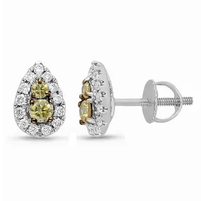 White Gold Yellow & White Diamond Eternal Earrings