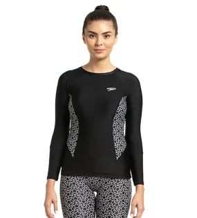 Women's Endurance Boomstar Printed Long Sleeve Suntop - Black & White