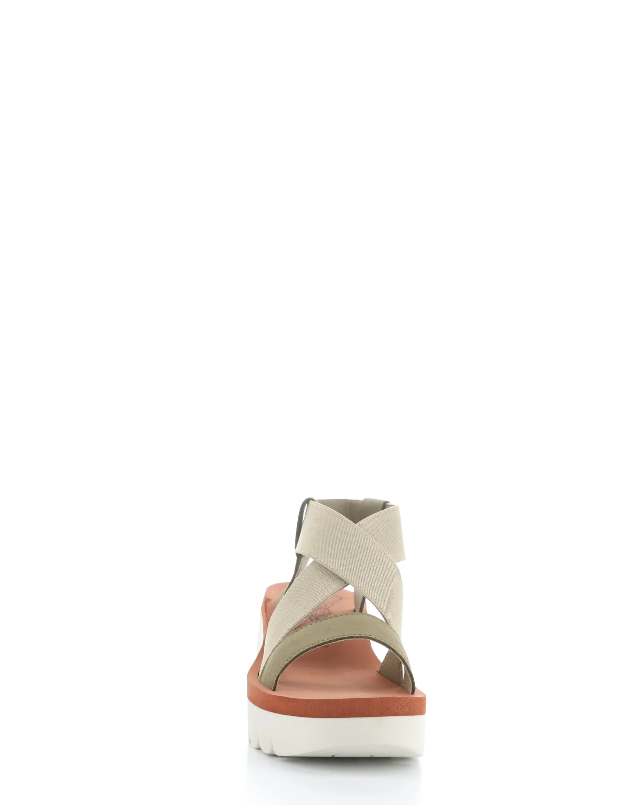 YABI922FLY 011 MILITARY/BEIGE/BRICK Round Toe Sandals