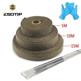 ZSDTRP 5/10/15M Car Moto Heat Shield Wrap Turbo Exhaust Heat Tape Wrap Pipe Wrap Shields Manifold Header Insulation Cloth Roll